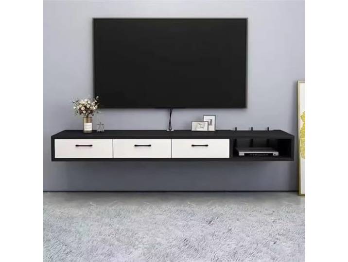 Ptasccne tv Schrank Schwebender TV-Ständer TV-Ständer Float mit 3 Schubladen ohne Griff