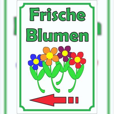 HB-Druck Werbeaufkleber Blumen mit Pfeil links Aufkleber Hochkant A1 (594x841mm)