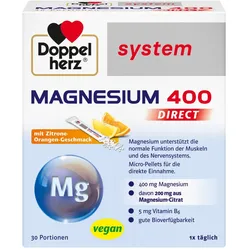 Doppelherz system Magnesium 400 Direkt mit Zitrone-Orangen-Geschmack 30 St