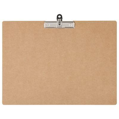 Falken Klemmbrett Pure Nature, A3 Querformat, für 50 Blatt, mit Aufhängeöse, FSC®-Buchbinderpappe und Metall, naturbraun, 1 Stück