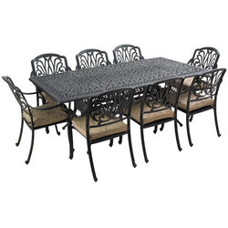 HARTMAN Amalfi Esstisch, bronze/anthrazit, Alu-Guss, 214x112cm, rechteckig