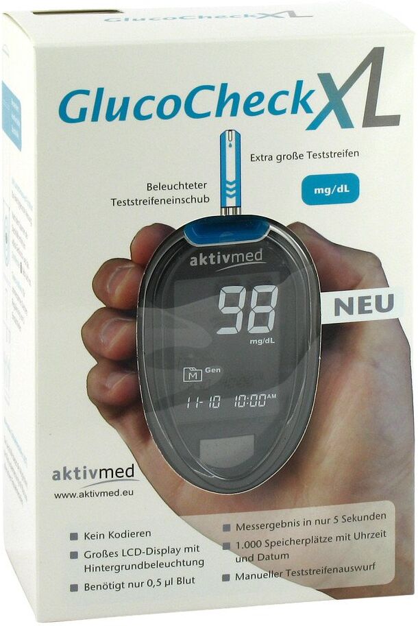 GlucoCheck Gluco Check Xl Blutzuckermess Set mg/dl 1stk