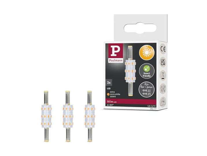 Paulmann 29277 Solar LED Stecksockel Taina Ersatzleuchtmittel 3er-Set 2200K 50lm