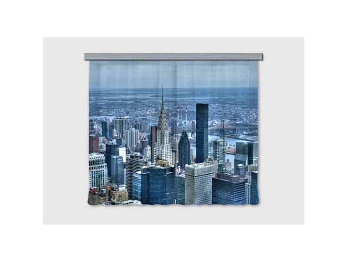 New York City\, Rideau Imprimés Vue De Haut Sur La Ville Et Sur Le Chrysler Building 180x160 Cm\, 2 Pièces