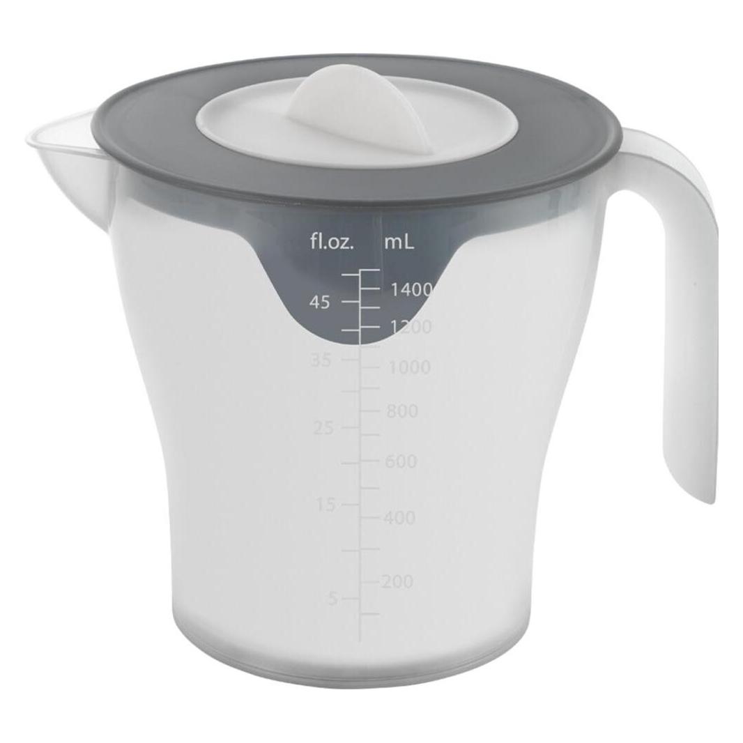 Metaltex Mess-/Rührbecher mit Spritzschutzdeckel Skala und Ausgiesser 1.5 l (1500 ml) (252613-137954.0150)