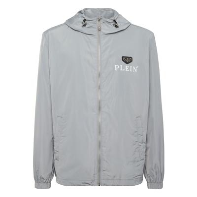 Windbreaker PHILIPP PLEIN "Windbreaker", Herren, Gr. 3XL, 10, grau, Futter: 100% Polyester. Außenmaterial: 100% Polyester, Jacken Windbreaker