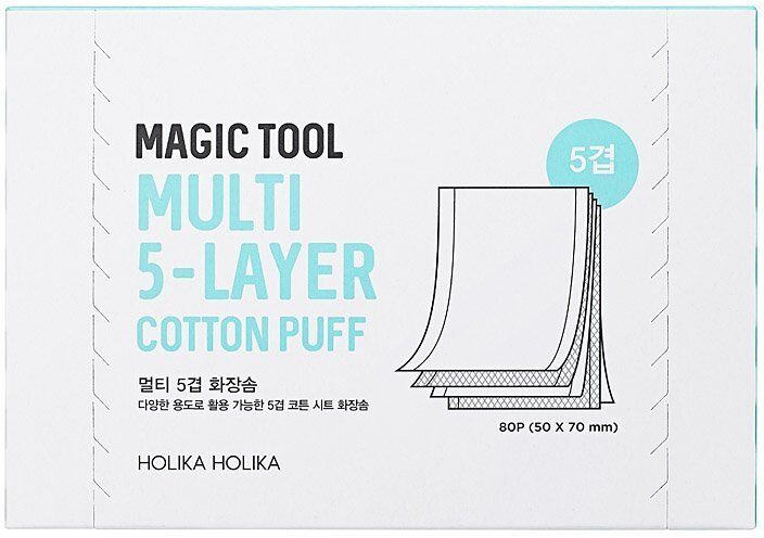 HOLIKA HOLIKA Magic Tool Multi 5-Layer Cotton Puff 80pcs