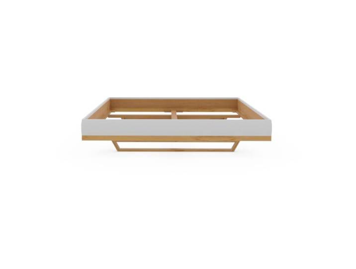 TEAM 7 Naturholzmöbel Riletto Bett aus Massivholz und Leder - Leder Origon weiß - Kernbuche - ohne Zusatzausstattung Modern, Natur, Zeitlos