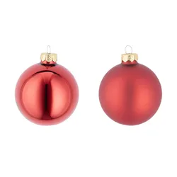 Weihnachtskugeln  6er Set   ¦ rot ¦ Glas,Aluminium Ø: 8.0