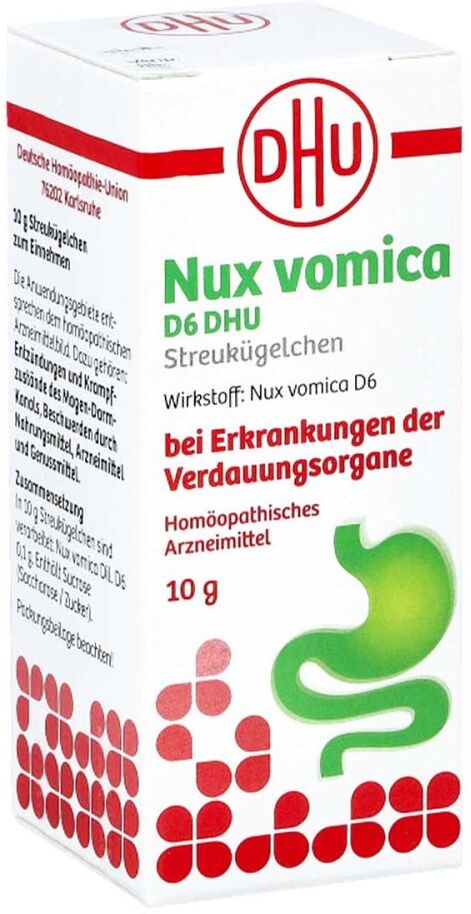 Nux Vomica D6 Dhu Globuli bei Erkr.d.verdauungsorg.