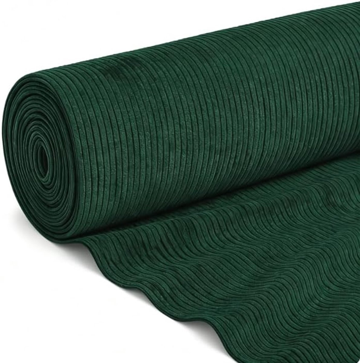 Donkergroene corduroy bekledingsstof en katoenen meubelstof per meter