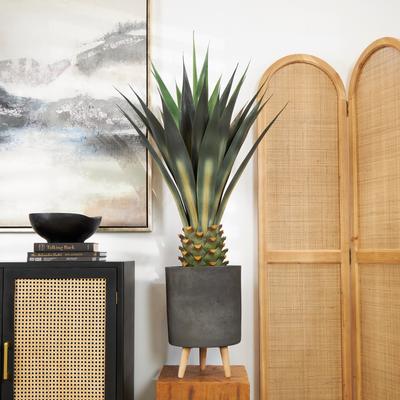 Studio 350 Green Faux Foliage Agave Artificial Tree with Black Pot
