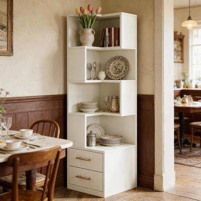 CARMORICO 5-Tier L-Shaped Bookcase for Corner Storage and Display