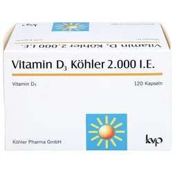 VITAMIN D3 KÖHLER hochdosiert mit 2.000 I.E. pro Kapsel 120 St