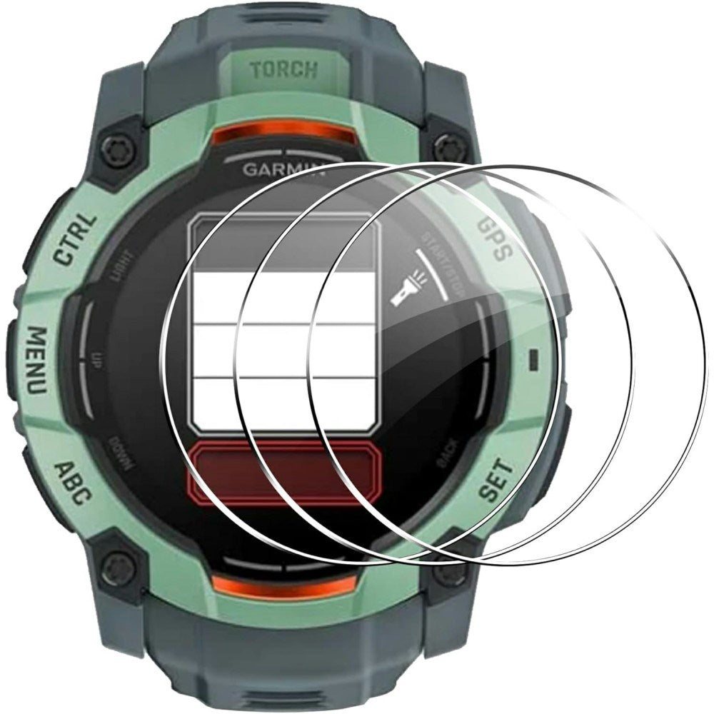INCOVER Garmin Instinct 3 AMOLED (45mm) - Hærdet Beskyttelsesglas - 3 stk - Gennemsigtig