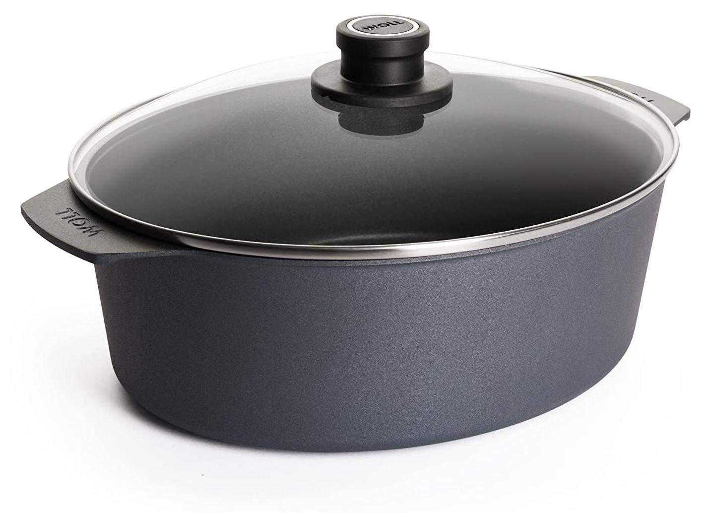 Ovale Aluminium-Bratpfanne, 31x26 cm, 6 L, Antihaftbeschichtung