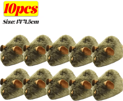 Inspire Curations Plush Squeaky Mouse Toy Set Interactive Cat Mouse Toy For Chasing, Hunting & Play 10pcs
