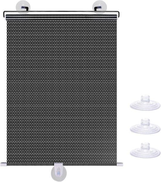 Unyqoos Verduisteringsrolgordijn Zwart - Lichtdichte PVC Zonwering met Zuignappen - 125 x 50 cm