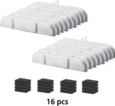 Inspire Curations PureFlow Activated Carbon Filters For Cat Water Fountains 16pcs Filters 1set
