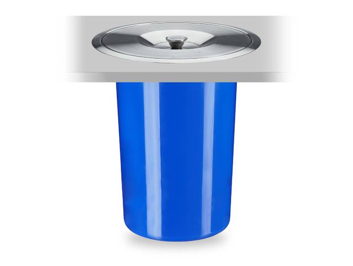 Mülleimer für Arbeitsplatte 8L Blau-Silber