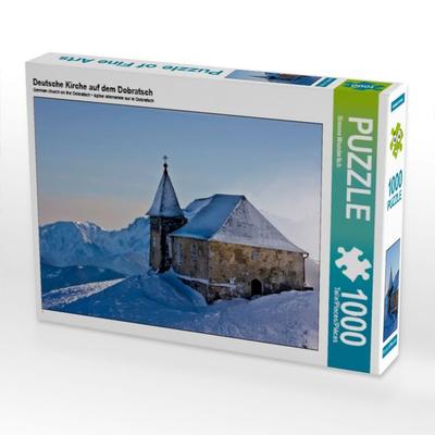 CALVENDO Puzzle Deutsche Kirche auf dem Dobratsch | 1000 Teile Lege-Größe 64x48cm Foto-Puzzle für glückliche Stunden