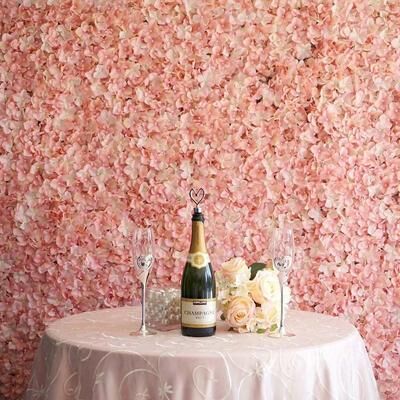 Enova Home Artificial Faux Foliage Wall Mat Panel Hydrangea Flower Backdrop for Wedding Party Photo Event Decoration