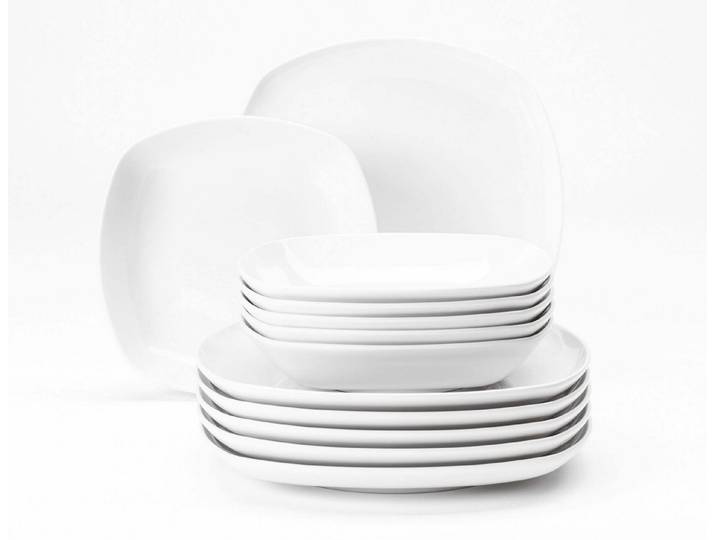 Seltmann Weiden Tafelservice Geschirr-Set Lido (12-tlg), 6 Personen, Porzellan, Geschirr, Teller Set, Teller 12 Teile, für 6 Personen, Made in Germany