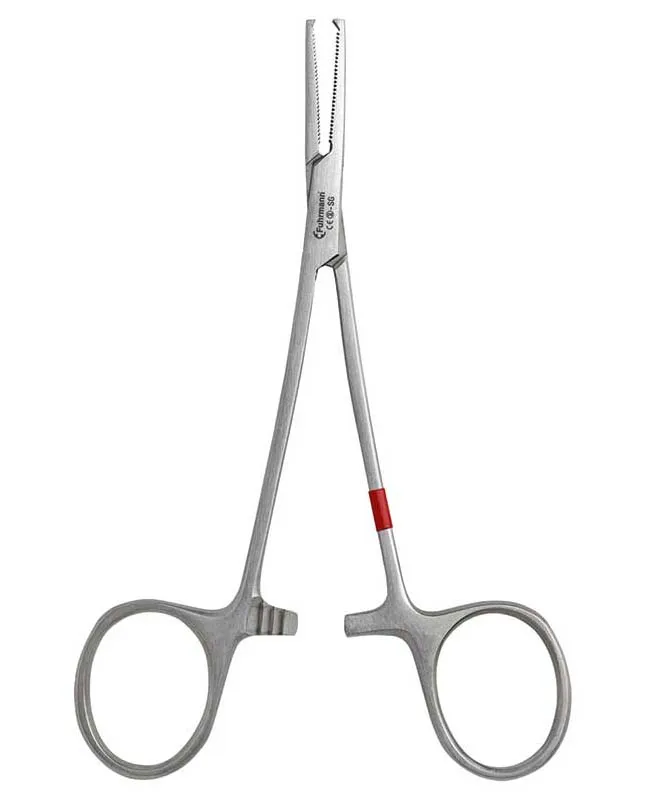 Einmal Arterien-Klemme n. Halstead-Mosquito, gebogen mit 1 x 2 Zähne, 12,5 cm, einzeln steril verpackt (25 Stück) 360004-3