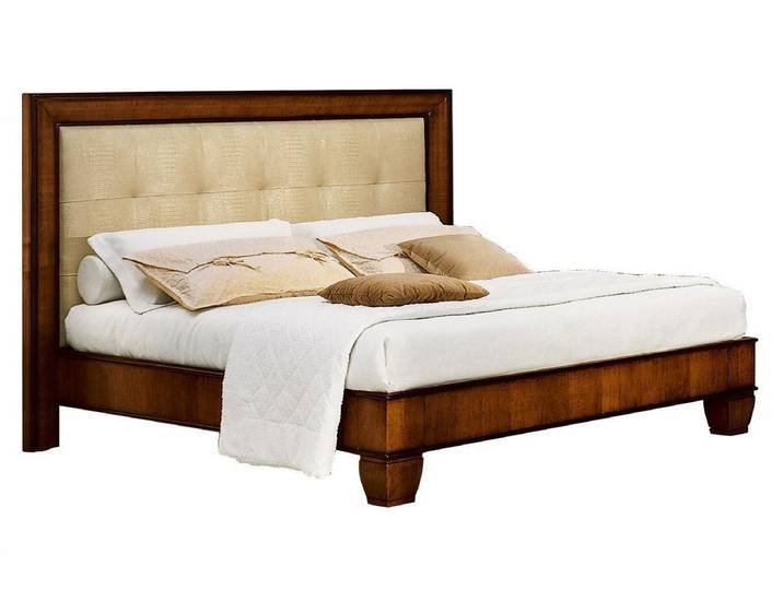 Xlmoebel Holzbett Braunes Holzbett im klassischen Art-déco-Stil (Bett), Hergestellt in Europa