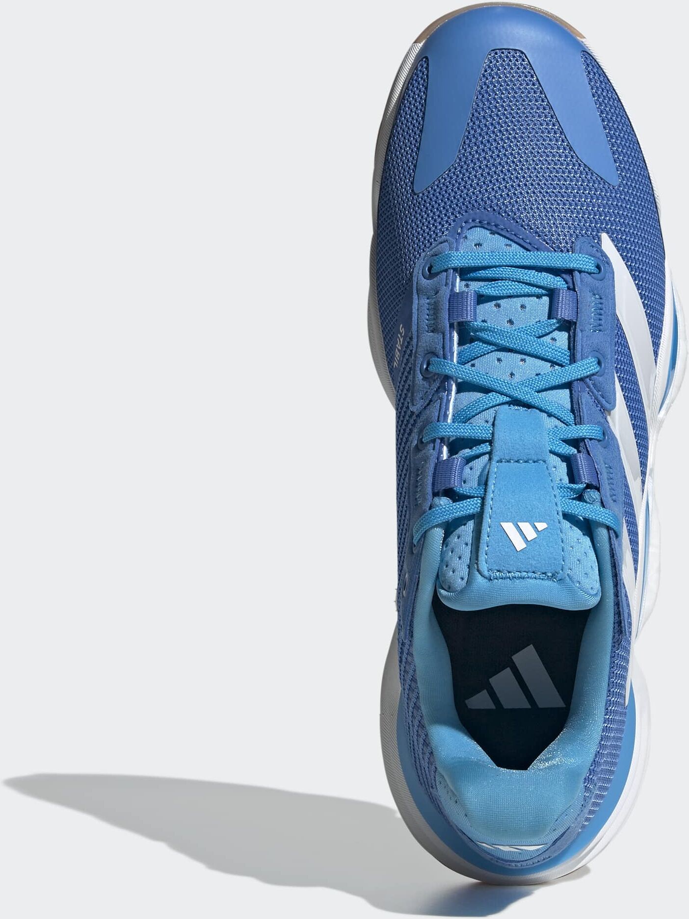 Hallenschuh ADIDAS PERFORMANCE "STABIL 16 INDOOR", Herren, Gr. 48, blau (ray blau, ftwr weiß, lucid aquamarine), Synthetik, Textil, Schuhe Hallenschuh, chaussure de handball ray blau, ftwr weiß, lucid aquamarine 48