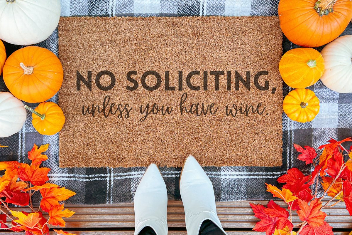 Stijlvolle Ingangsmat No Soliciting Unless You Have Wine - 90 x 60 cm