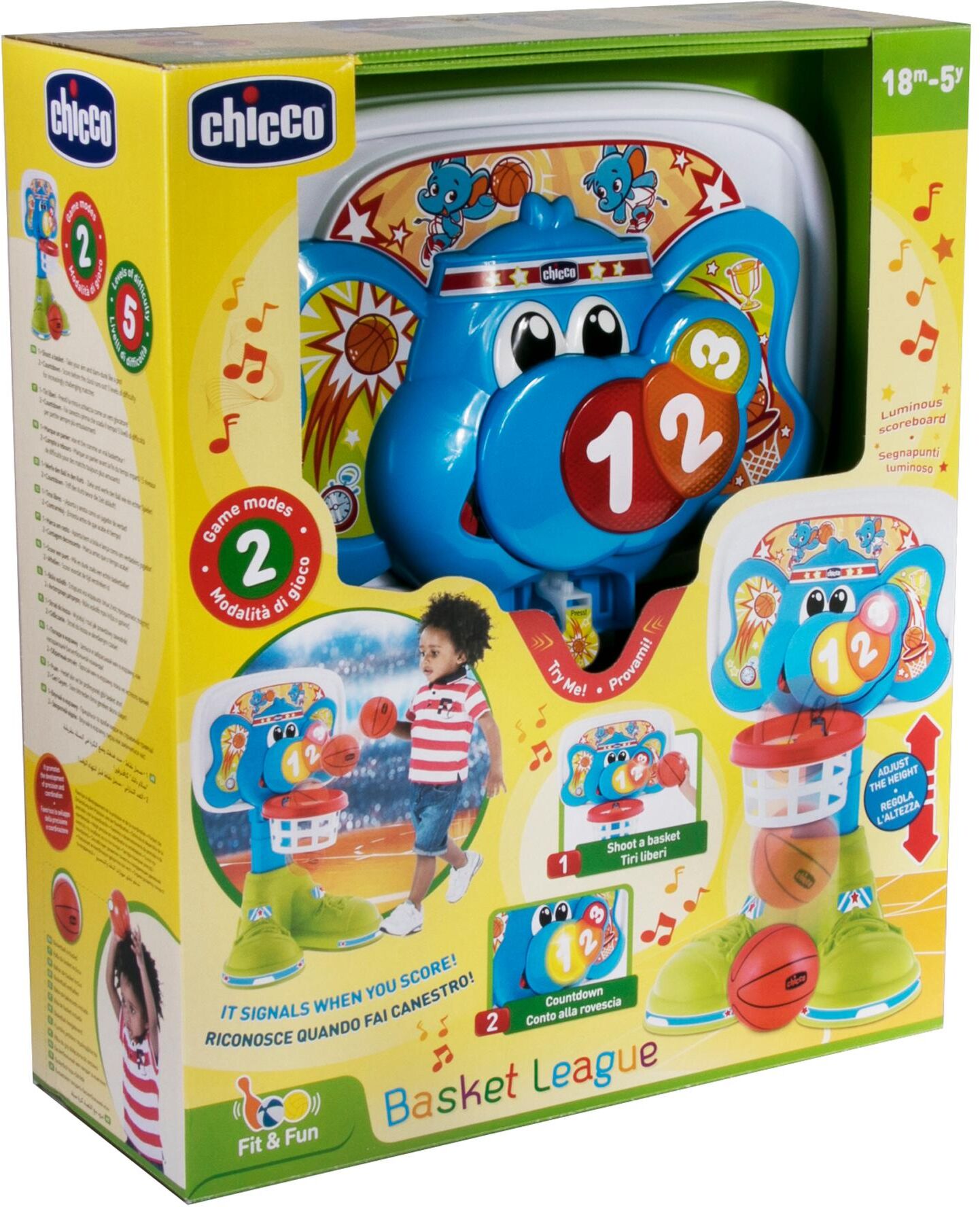 Lernspielzeug CHICCO "Basket League", Kinder, bunt, Kunststoff, Lernspielzeug Lernspielzeug bunt Einheitsgröße
