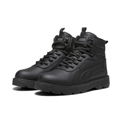 Winterboots PUMA "DESIERTO V3", Damen, Gr. 48, schwarz (puma schwarz, puma schwarz), Synthetik, Schuhe Winterboots, knöchelhohe Form, mit Schnürung, warm gefüttert