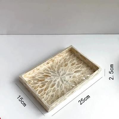 Inspire Select Handmade Colorful Shell Decorative Tray Rectangular Vanity Organizer & Jewelry Storage Board 3