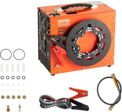 Vevor PCP Luchtcompressor 30 MPa/4500 PSI, 600W Hogedrukpomp voor Luchtgeweren, 0,5L, Oranje