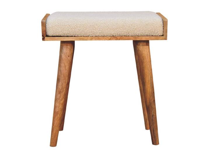 FUSSHOCKER Bouclé Creme Tablett-Stil, Nordische Beine
