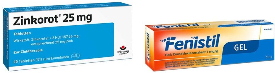 Zinkorot 25 Mg Tabletten + Fenistil Gel