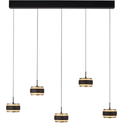 NEUHAUS PURE LED Pendelleuchte "PURE Falling Rings", schwarz (schwarz pearl, diamond), 5, H: 80cm, 1 Stk., Leuchten, Comfort Lift, CCT, dimmbar, Fernbedienung, Timer, LED Pendelleuchte