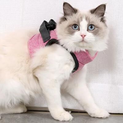 Inspire Select Adjustable Escape Proof Cat Harness And Leash Set Breathable Soft Mesh Kitten Walking Vest pink m
