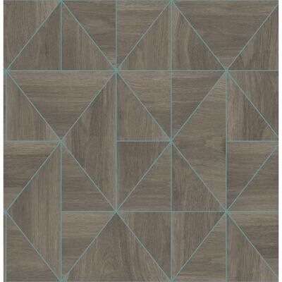 A-Street Prints Cheverny Coffee Geometric Wood Wallpaper