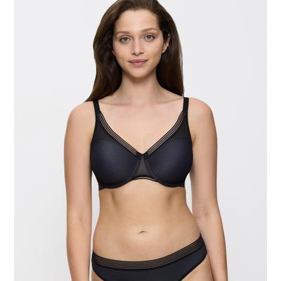 Minimizer-BH TRIUMPH "Infinite Sensation W01", Damen, Gr. 85, Cup F, schwarz, Mesh, Microtouch, Obermaterial: 78% Polyamid, 22% Elasthan (LYCRA), BHs Minimizer-BH, Verkleinert optisch um eine Körbchengröße, formende Cups ohne Einlagen
