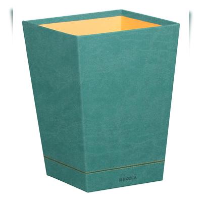 Rhodiarama Papierkorb aus Kunstleder, 27x27x32cm - Wassergrün 194626C