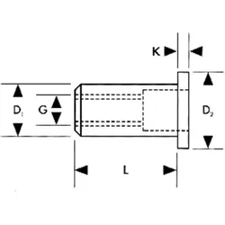 Blindnietmutter M6 x 13,5mm, 50 Stück