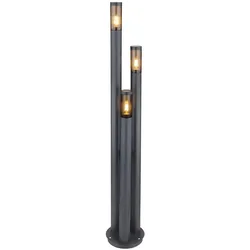 LED Außenlampe Standleuchte Wegeleuchten Außen Edelstahl Gartenleuchte, anthrazit rauch, 3x 7W 3x 806lm warmweiß, DxH 28x170 cm