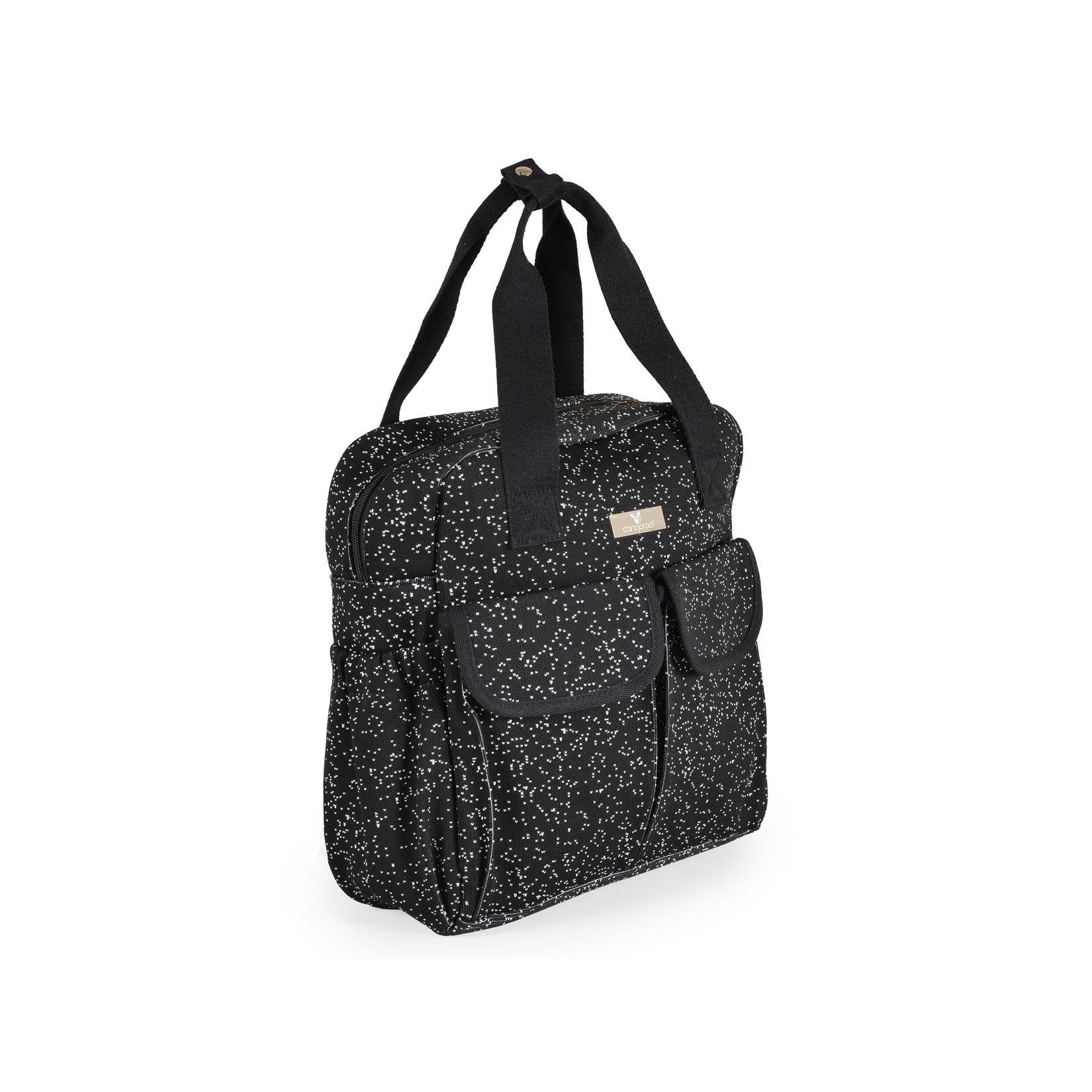 Cangaroo Wickeltasche Mivida Clips Wickelunterlage Reißverschluss Schultergurte schwarz