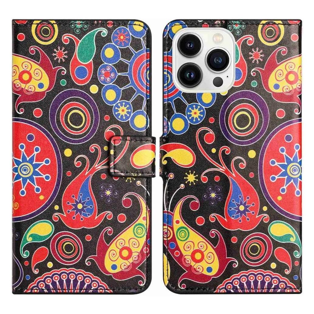 Cover-Discount iPhone 14 Pro Max - Leder Etui Hülle Paisley (Apple iPhone 14 Pro Max) (660107414D)