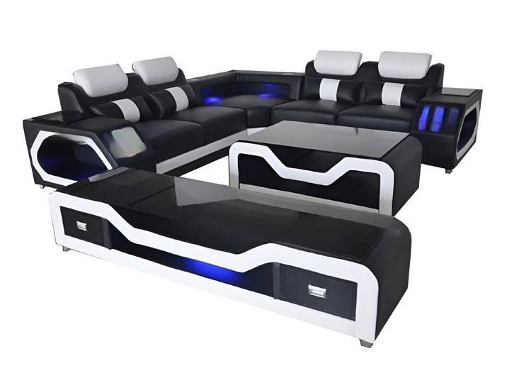 JVmoebel Ecksofa Modernes Ledersofa in L-Form mit Sound-System und Bluetooth, Made in Europa