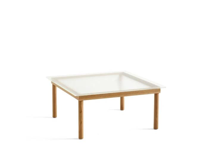 HAY Kofi Couchtisch Oak-ribbed glass, 80 cm