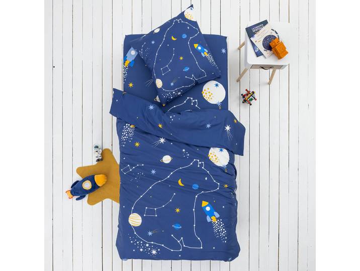 Linge de lit enfant imprimé Voie lactée - coton 57 fils/cm² - Blancheporte