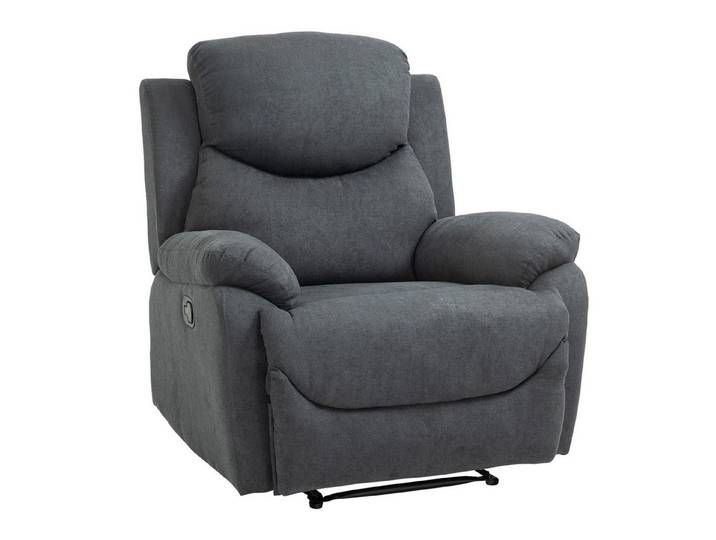 Odikalo Loungesessel Relaxsessel Fernsehsessel Armlehnstuhl Liegesessel Leinenoptik Grau